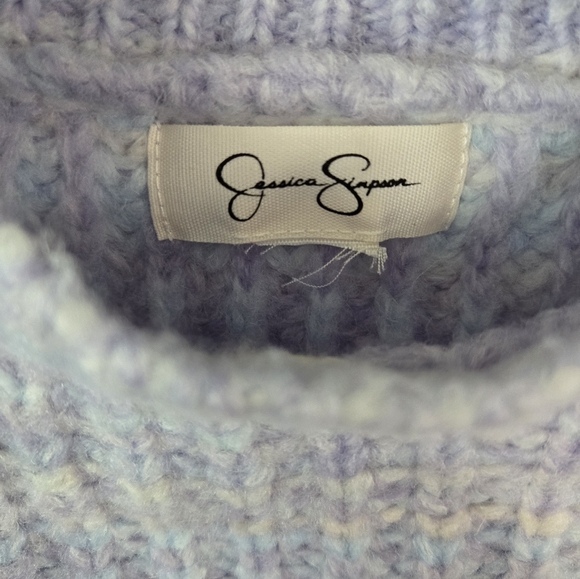 Jessica Simpson Womens Size XS Multicolor Dot Cable Knit Sweater Purple Blue - Picture 3 of 6